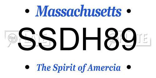 SSDH89 Massachusetts License Plate