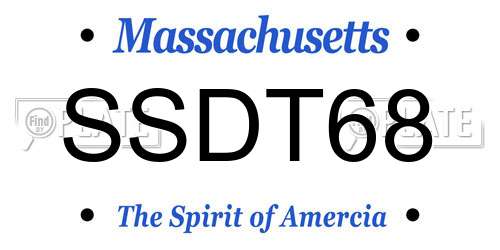 SSDT68 Massachusetts License Plate
