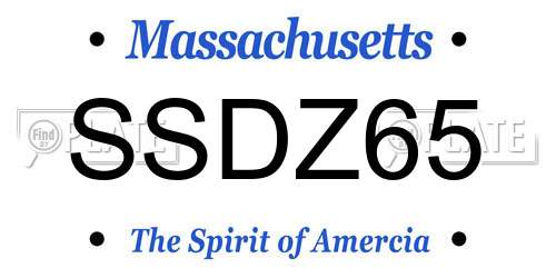 SSDZ65 Massachusetts License Plate