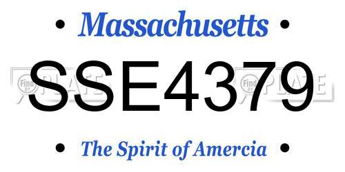 SSE4379 Massachusetts License Plate