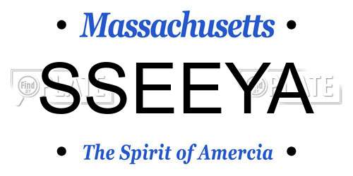 SSEEYA Massachusetts License Plate