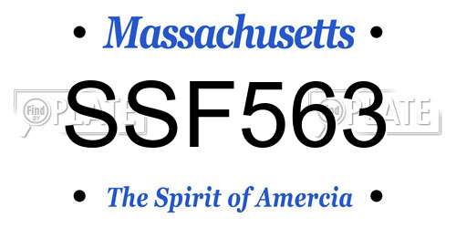 SSF563 Massachusetts License Plate