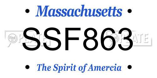 SSF863 Massachusetts License Plate