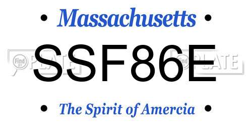 SSF86E Massachusetts License Plate