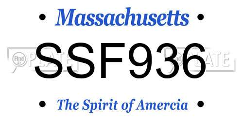 SSF936 Massachusetts License Plate