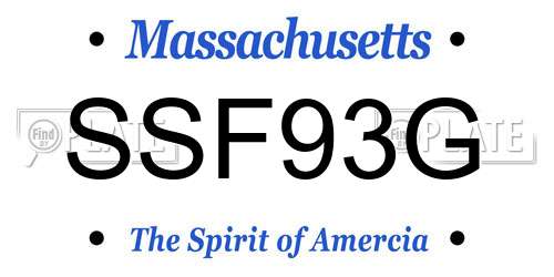 SSF93G Massachusetts License Plate