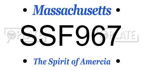 SSF967 Massachusetts License Plate