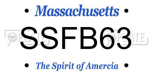 SSFB63 Massachusetts License Plate