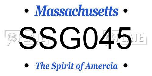 SSG045 Massachusetts License Plate