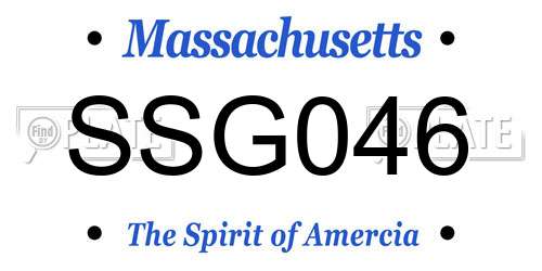 SSG046 Massachusetts License Plate