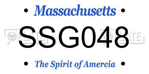 SSG048 Massachusetts License Plate