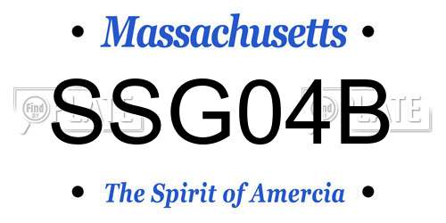 SSG04B Massachusetts License Plate