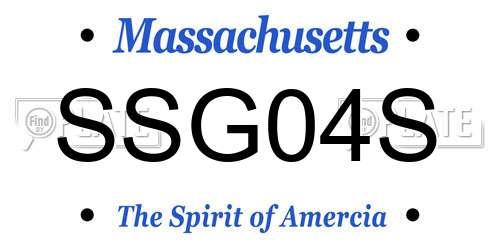 SSG04S Massachusetts License Plate