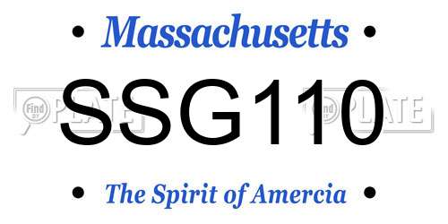 SSG110 Massachusetts License Plate