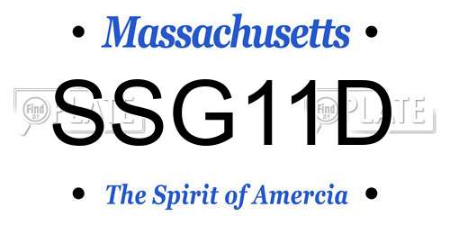 SSG11D Massachusetts License Plate