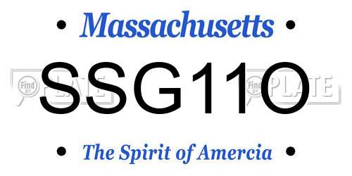 SSG11O Massachusetts License Plate