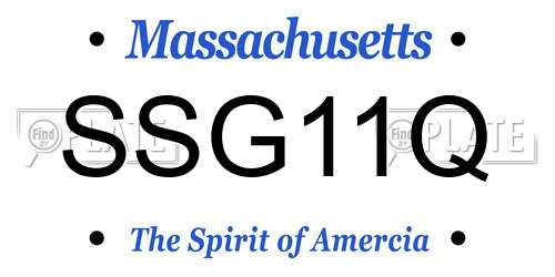 SSG11Q Massachusetts License Plate