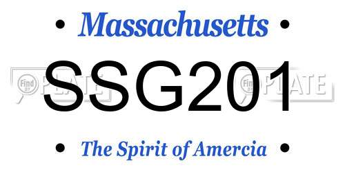 SSG201 Massachusetts License Plate