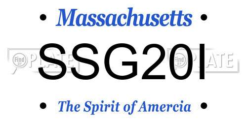 SSG20I Massachusetts License Plate