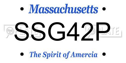 SSG42P Massachusetts License Plate