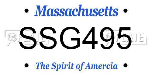 SSG495 Massachusetts License Plate