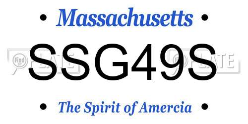 SSG49S Massachusetts License Plate