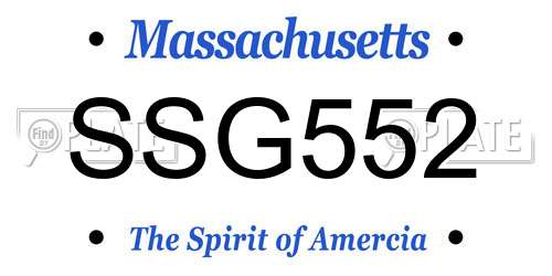 SSG552 Massachusetts License Plate