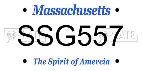 SSG557 Massachusetts License Plate