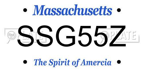 SSG55Z Massachusetts License Plate