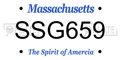 SSG659 Massachusetts License Plate