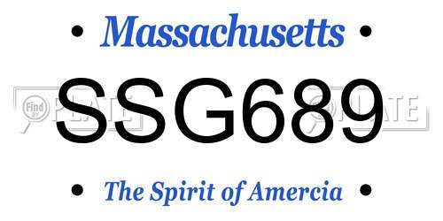 SSG689 Massachusetts License Plate