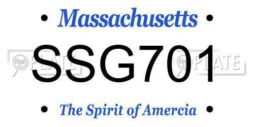 SSG701 Massachusetts License Plate