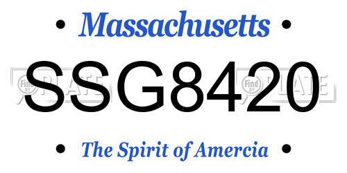 SSG8420 Massachusetts License Plate