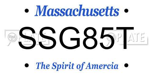 SSG85T Massachusetts License Plate