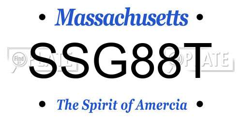 SSG88T Massachusetts License Plate
