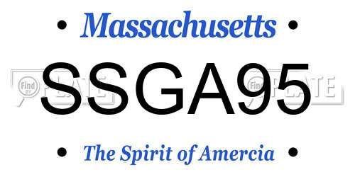 SSGA95 Massachusetts License Plate