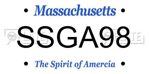 SSGA98 Massachusetts License Plate