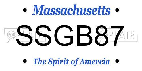SSGB87 Massachusetts License Plate