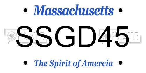 SSGD45 Massachusetts License Plate