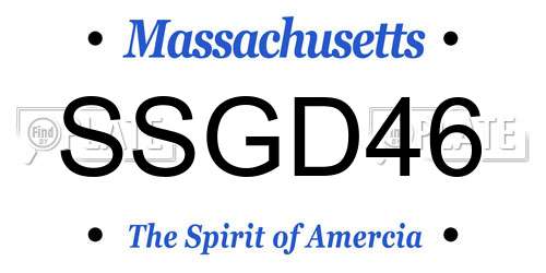 SSGD46 Massachusetts License Plate