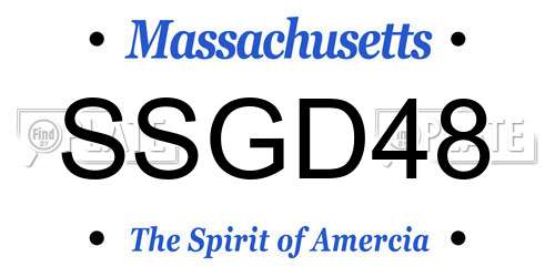 SSGD48 Massachusetts License Plate