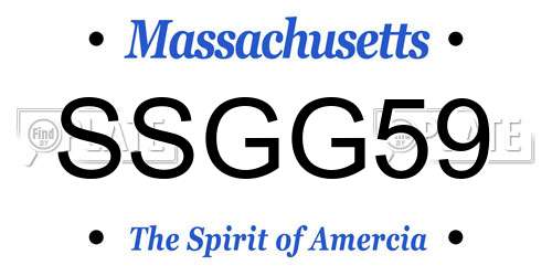 SSGG59 Massachusetts License Plate