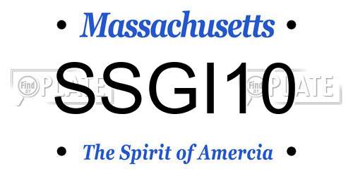 SSGI10 Massachusetts License Plate