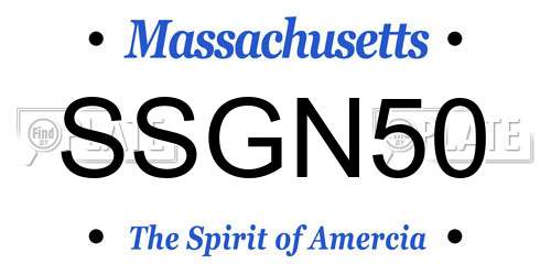 SSGN50 Massachusetts License Plate
