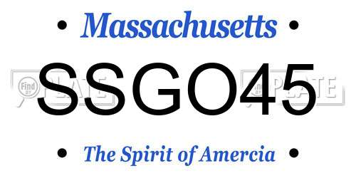 SSGO45 Massachusetts License Plate