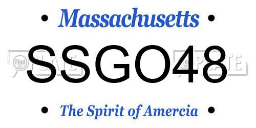 SSGO48 Massachusetts License Plate