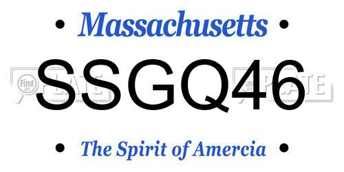 SSGQ46 Massachusetts License Plate