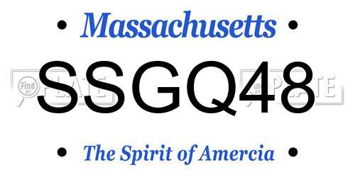 SSGQ48 Massachusetts License Plate