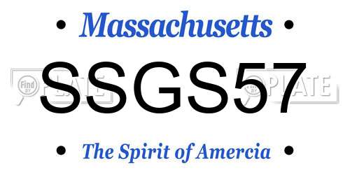 SSGS57 Massachusetts License Plate