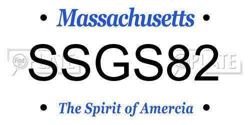 SSGS82 Massachusetts License Plate